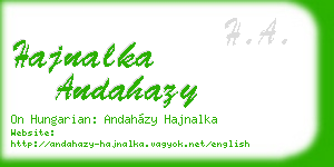 hajnalka andahazy business card
